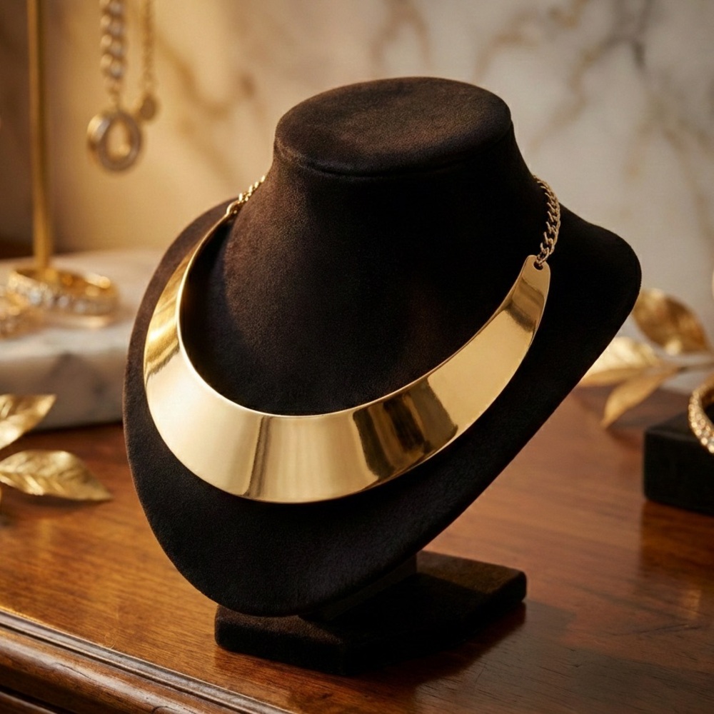 Express Gold Mirror Statement Collar Necklace